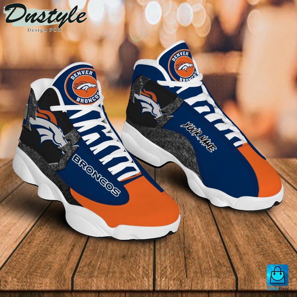 Denver Broncos Custom Name Air Jordan 13 Shoes Sneaker