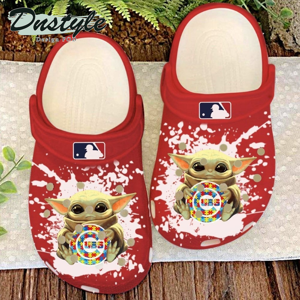 Chicago Cubs MLB Baby Yoda Autism Crocs Crocband Clogs