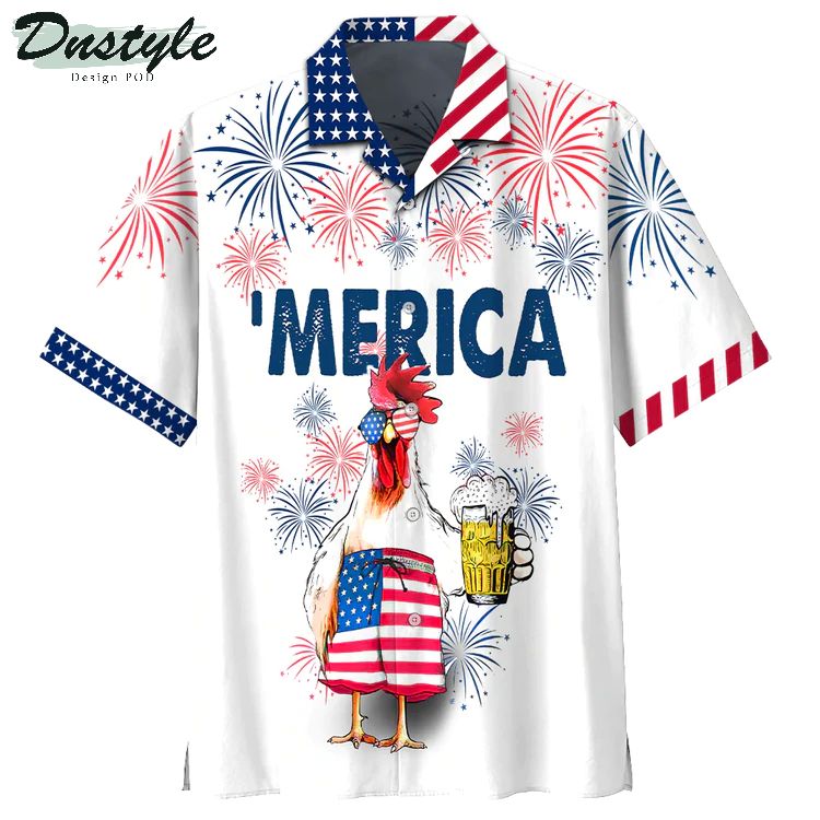 Chicken America Independence Day Hawaiian Shirt