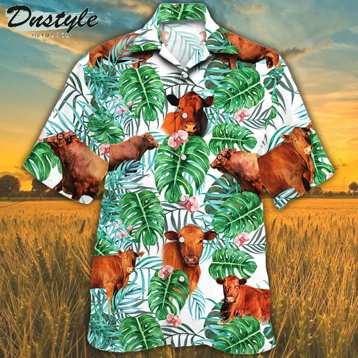 Red Angus Tropical Plant Hawaiian Shirt