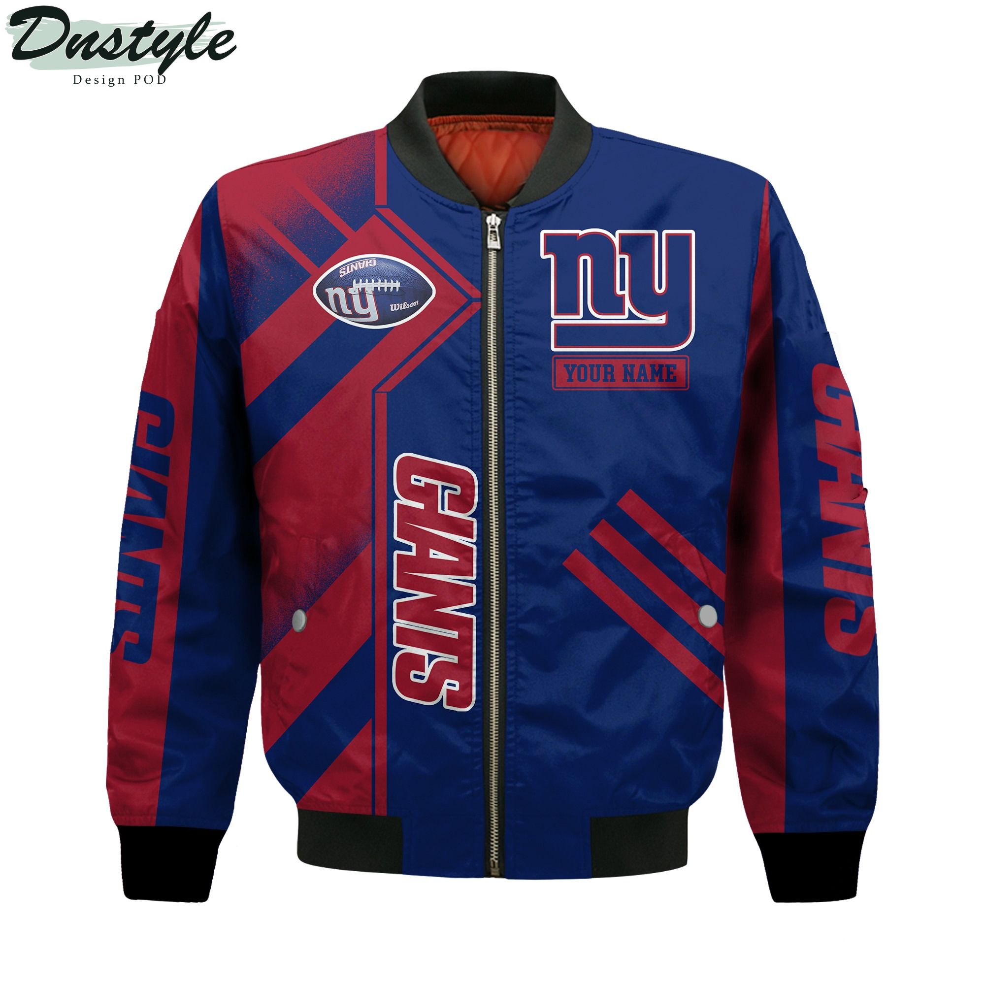 New York Giants NFL 4X Super Bowl Champions Custom Name Bomber Jacket