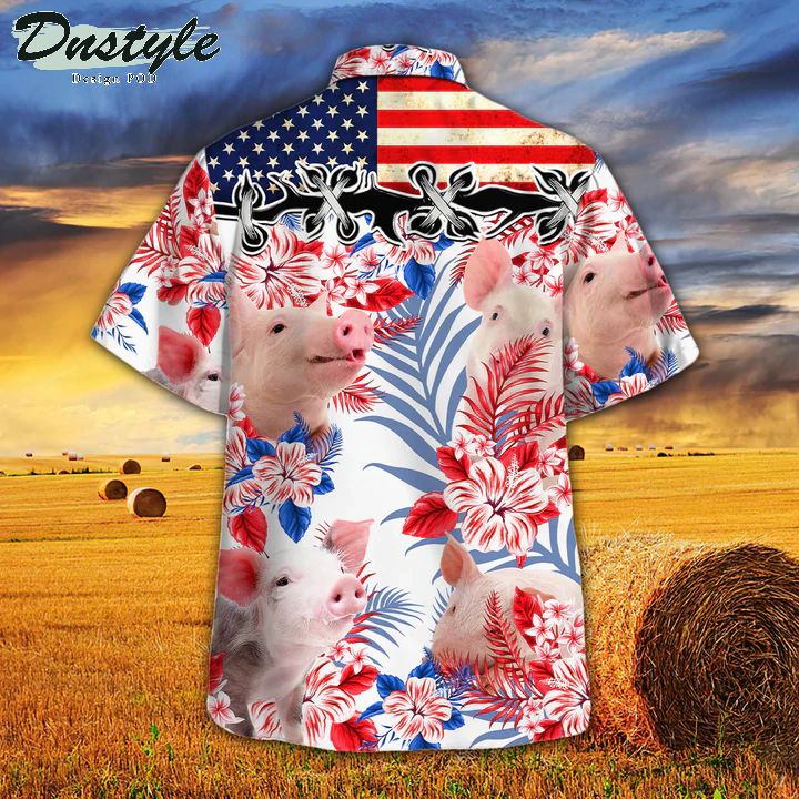Pig Lovers American Flag Hawaiian Shirt