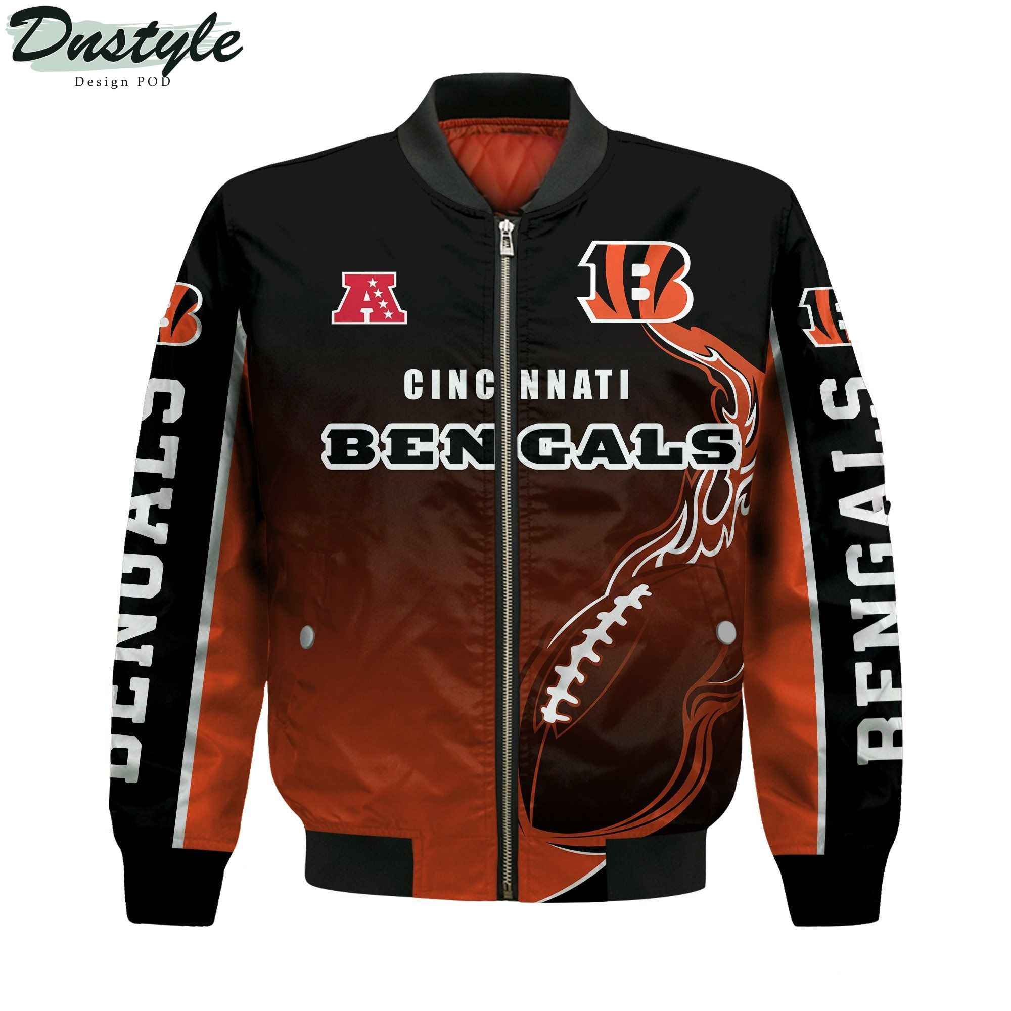 Cincinnati Bengals 3X AFC Champions 2021 Custom Name Bomber Jacket