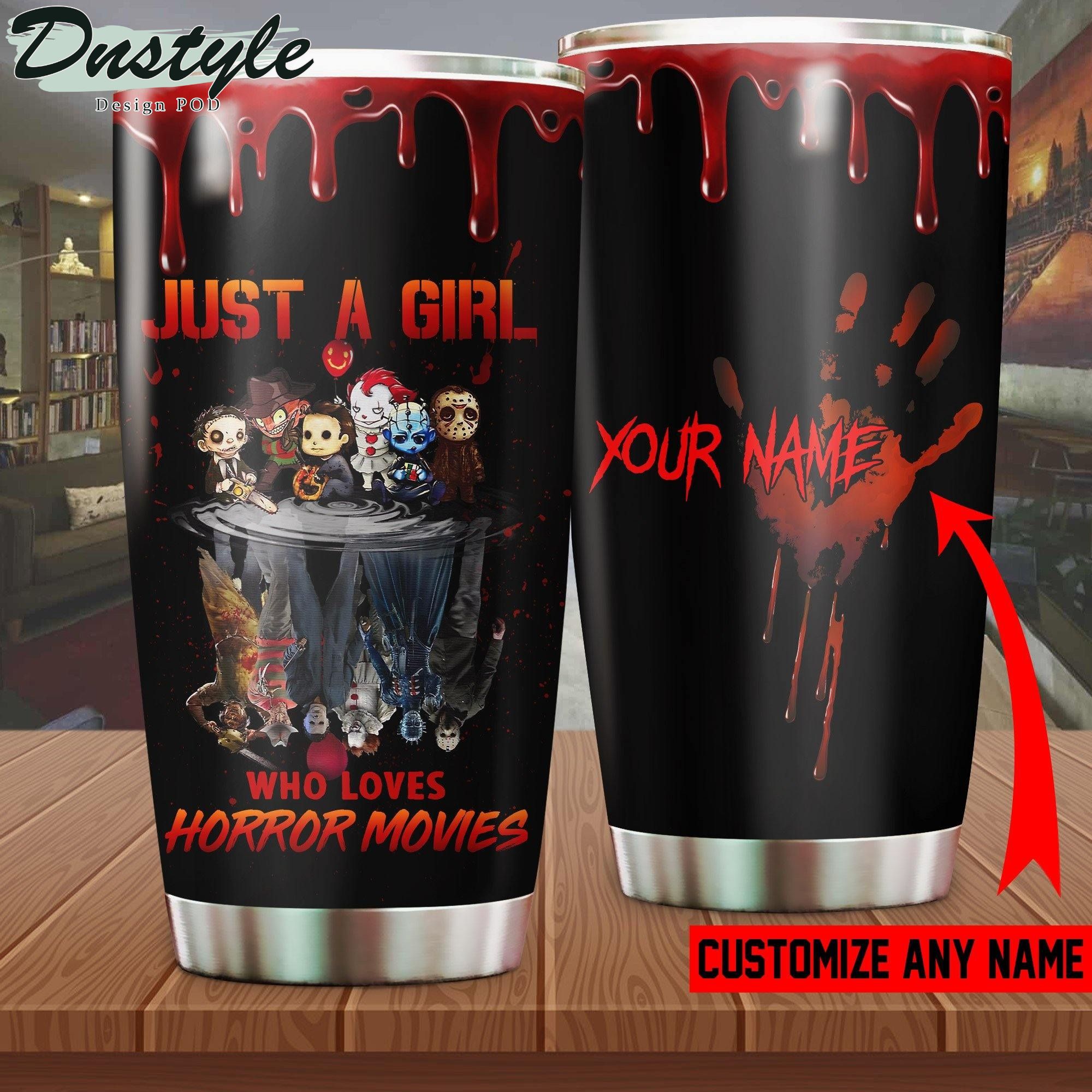 Personalized Just A Girl Who Loves Horror Movies Reflection Tumbler