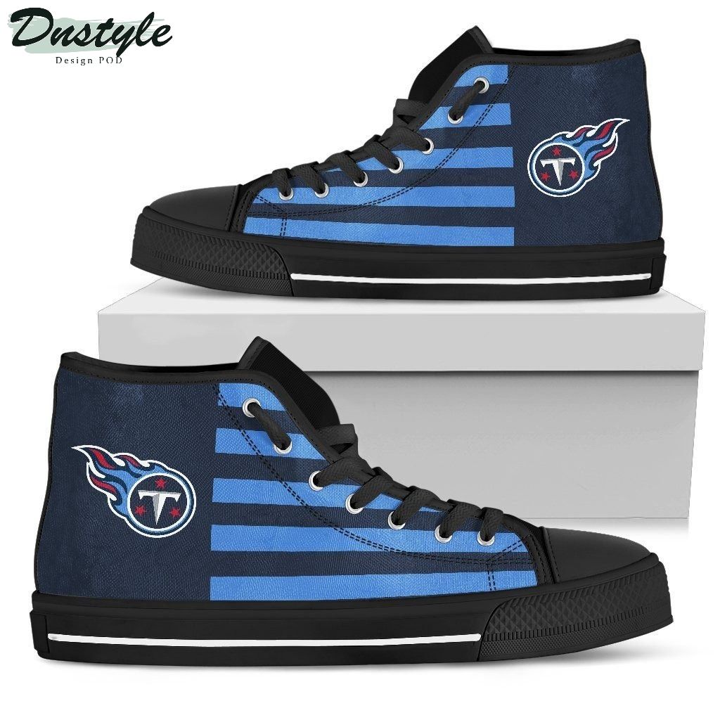 American Flag Tennessee Titans NFL Canvas High Top Shoes