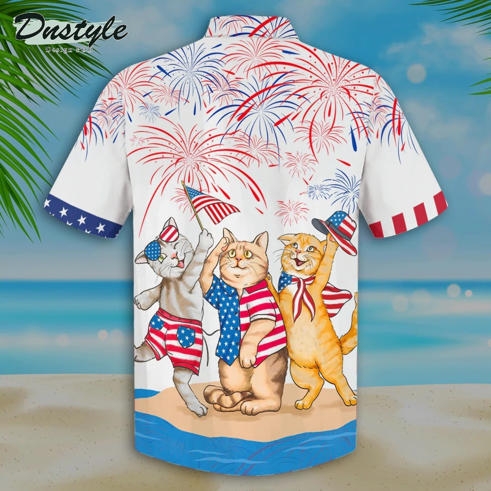 American Shorthair 4h of July Hawaiian Shirt