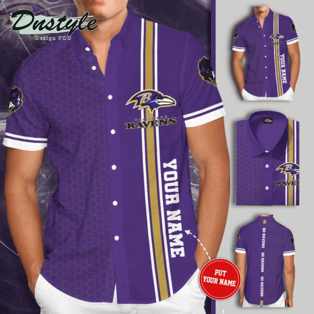 Personalized Baltimore Ravens Football Team Purple Hawaiian Shirt