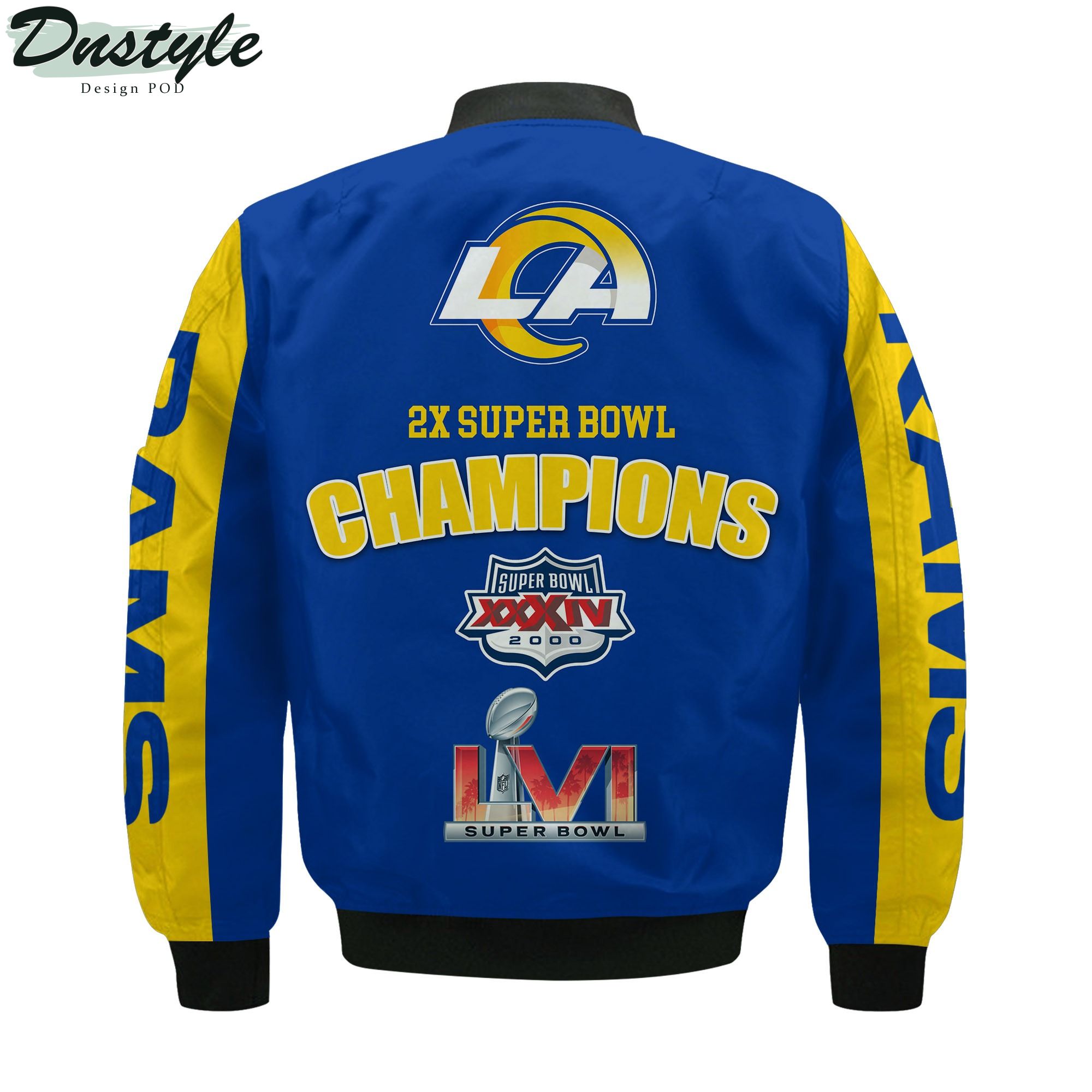 Los Angeles Rams 2X Super Bowl LVI Champions Custom Name Bomber Jacket