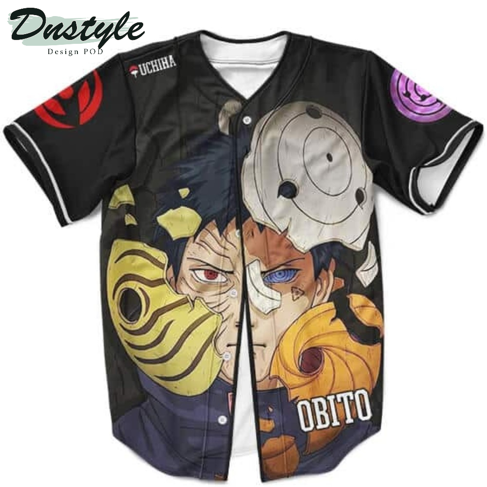 Obito Uchiha With Tobi Masks Black MLB Baseball Shirt