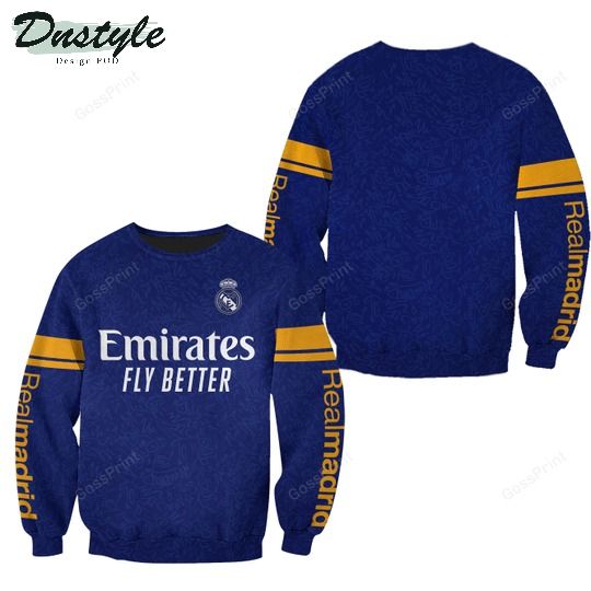 Real Madrid Emirates Fly Better Dark Blue 3d all over printed hoodie