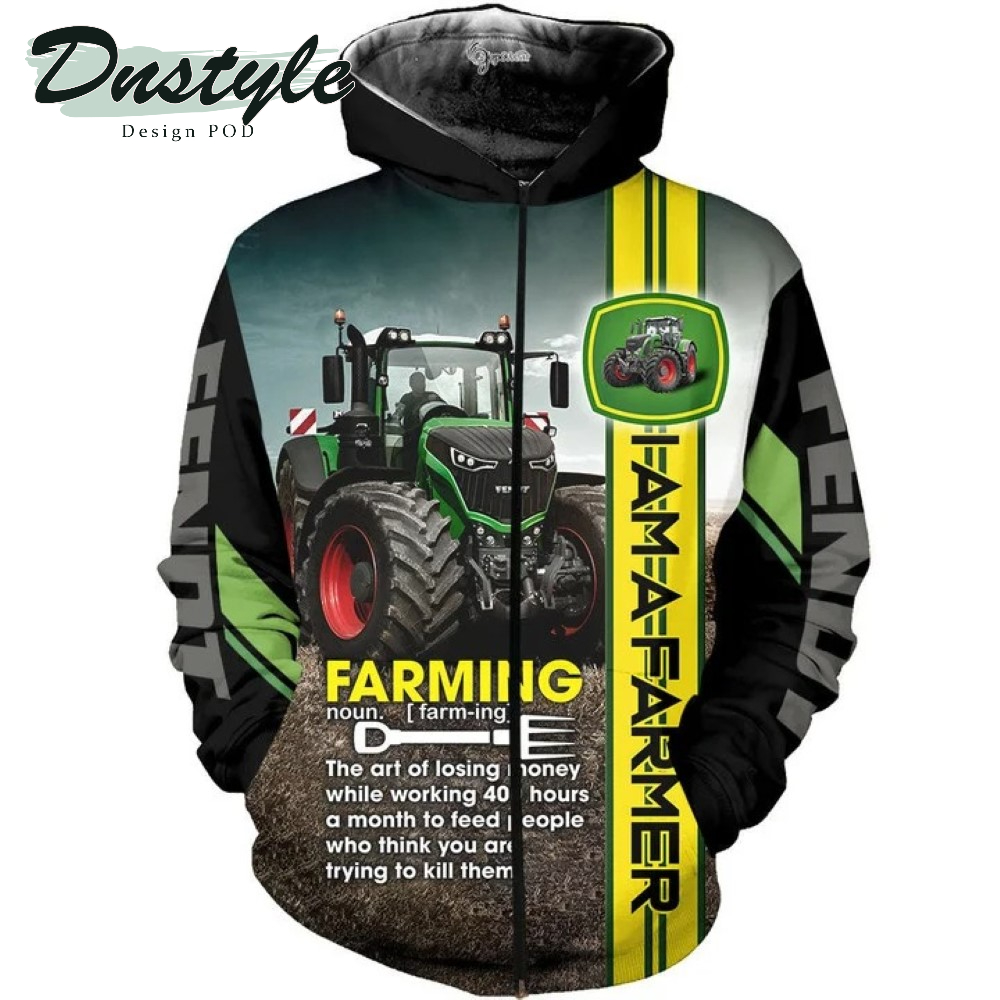 I'm A Farmer Green Tractor 3D All Over Printe Hoodie