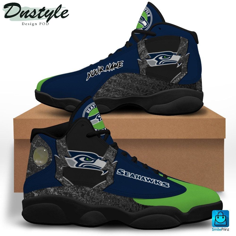 Seattle Seahawks Custom Name Air Jordan 13 Shoes Sneaker