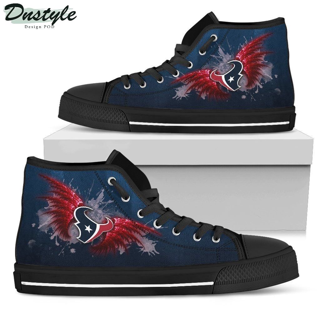 Angel Wings Houston Texans NFL Canvas High Top Shoes