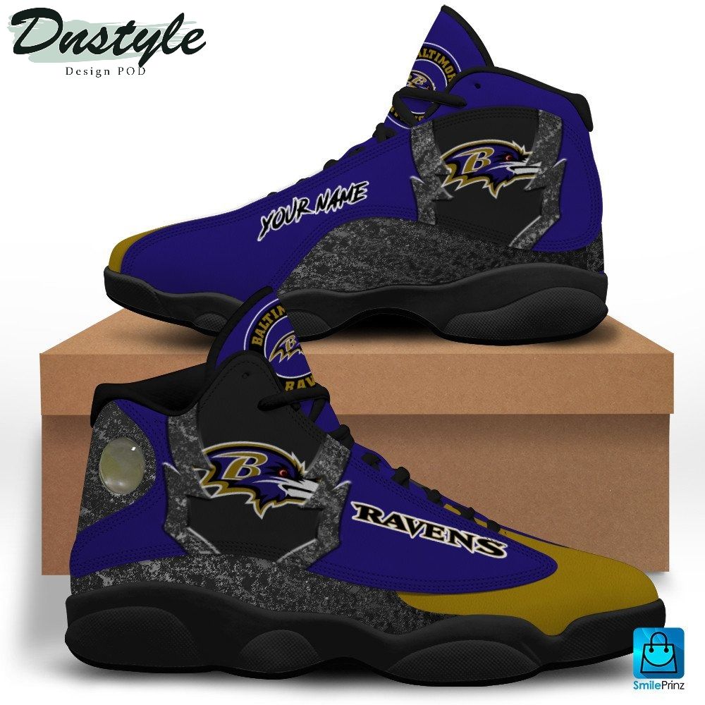 Baltimore Ravens Custom Name Air Jordan 13 Shoes Sneaker