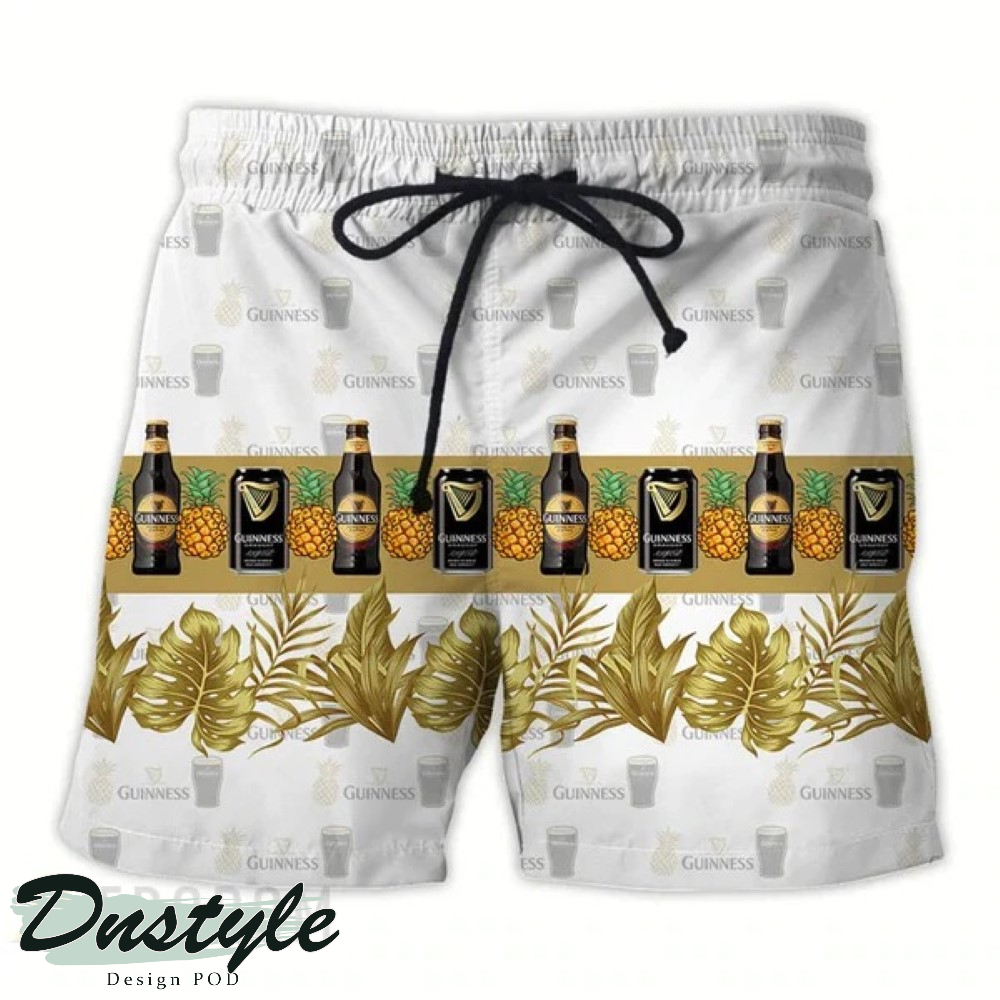 Tropical Pineapple Guinness Beer Hawaiian Shirt And Short