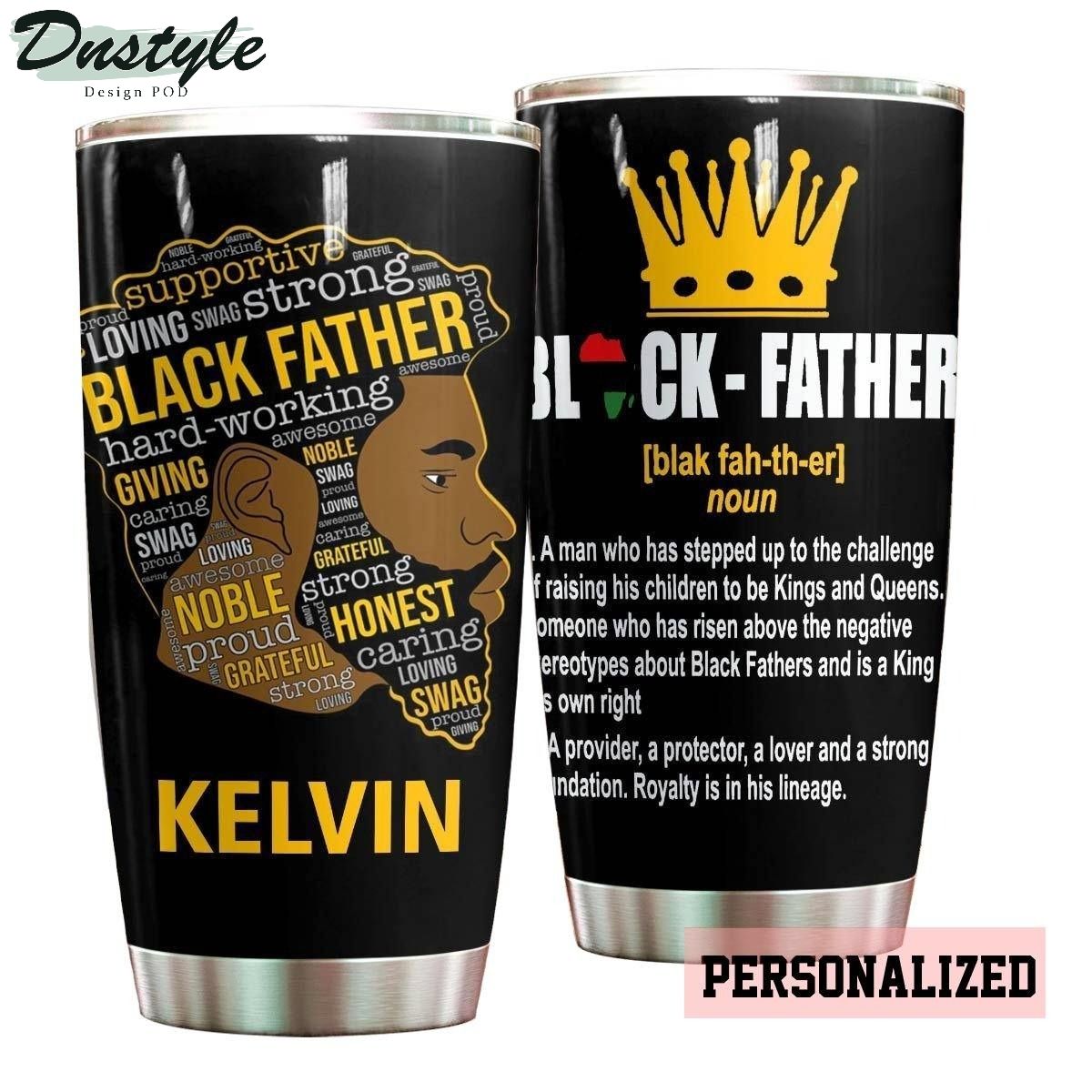 Personalized Black Father Definition Tumbler