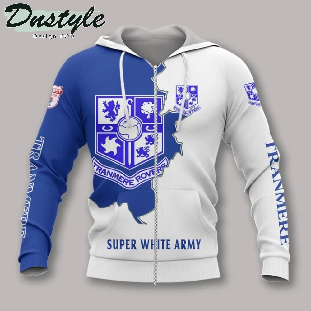 Tranmere Rovers Super White Army 3d All Over Printed Hoodie