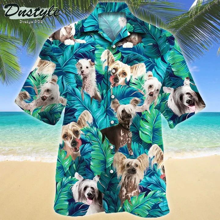 Chinese Crested Dog Lovers Gift Summer Beach Palm Tree Hawaiian Shirt
