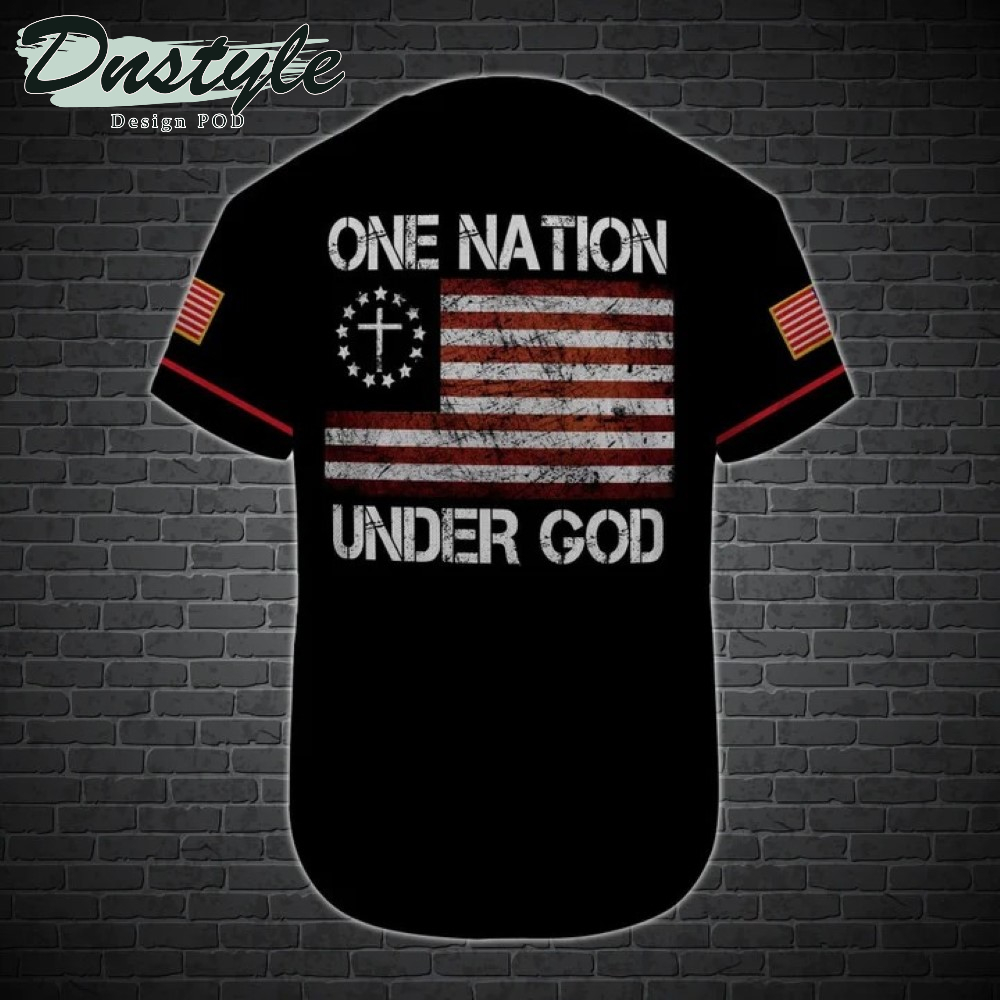One Nation Under God Custom Name Baseball Jersey