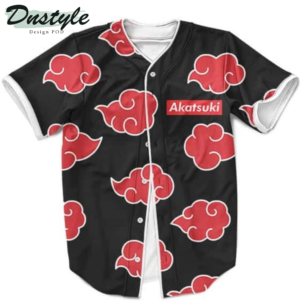 Akatsuki Clouds Supreme Pattern Black & Red MLB Baseball Jersey