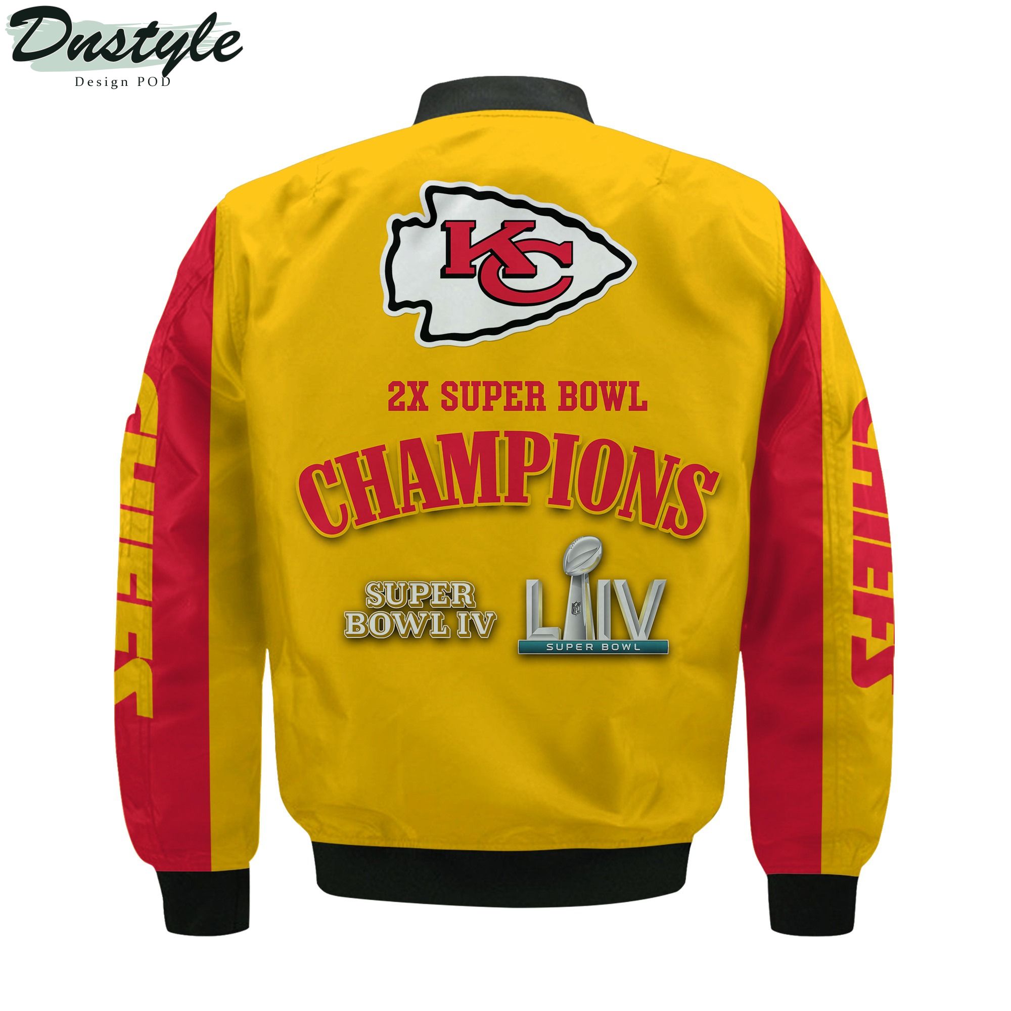 Kansas City Chiefs NFL 2X Super Bowl Champions Custom Name Bomber Jacket