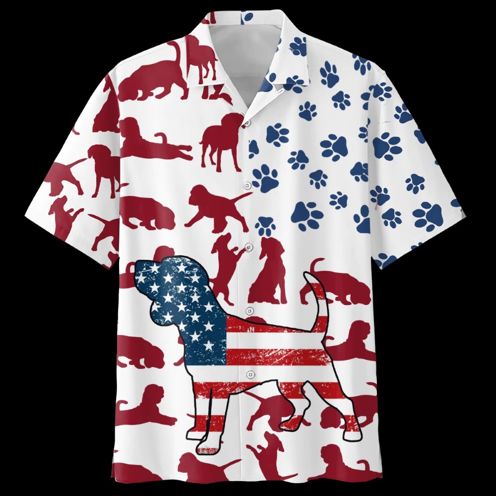 Beagles Dog American Flag Hawaiian Shirt