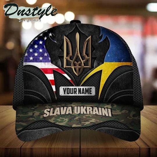 Personalized USA Stands With Ukraine Slava Ukraini Hat