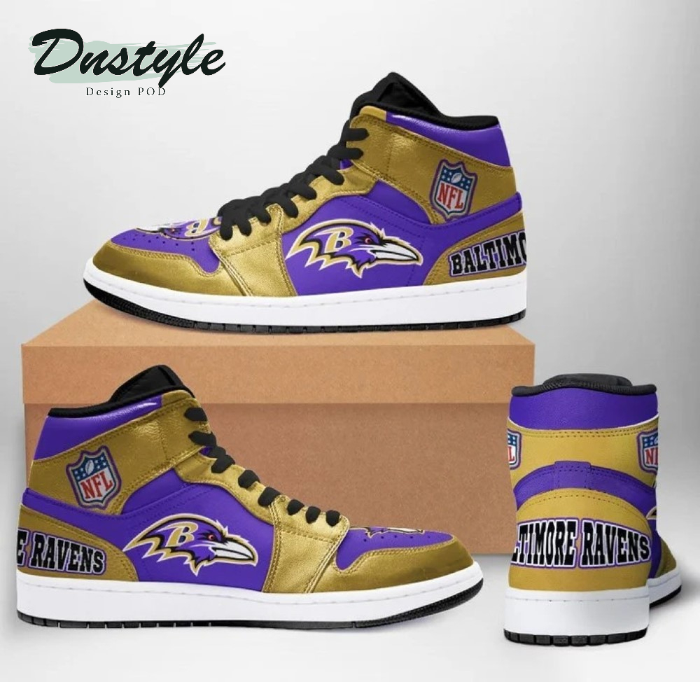 Baltimore Ravens NFL High Air Jordan 1 Shoes Sneaker