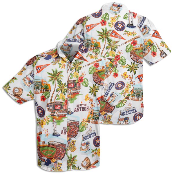 Houston Astros MLB Logo Pattern Summer Hawaiian Shirt