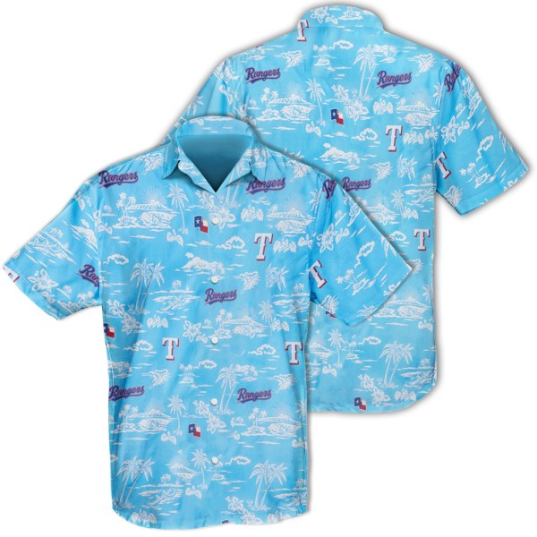 Texas Rangers MLB Palm Tree Hawaiian Shirt