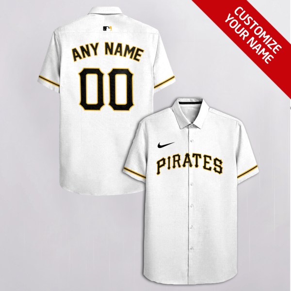 Pittsburgh Pirates NFL White Personalized Hawaiian Shirt