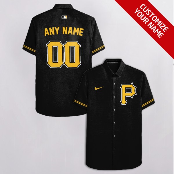 Pittsburgh Pirates NFL Black Personalized Hawaiian Shirt