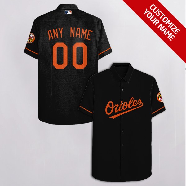MLB Personalized Baltimore orioles Black Hawaiian Shirt