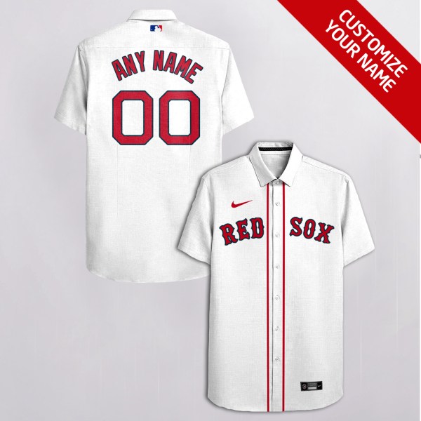 Boston Red Sox NFL White Personalized Hawaiian Shirt