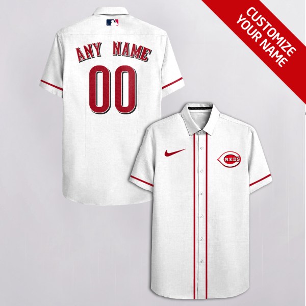 Cincinnati Reds MLB Personalized White Hawaiian Shirt