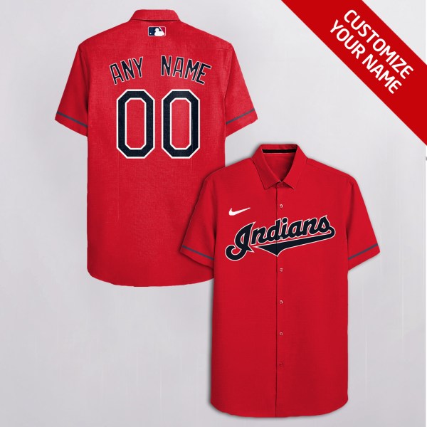 Cleveland Indians MLB Personalized Red Hawaiian Shirt