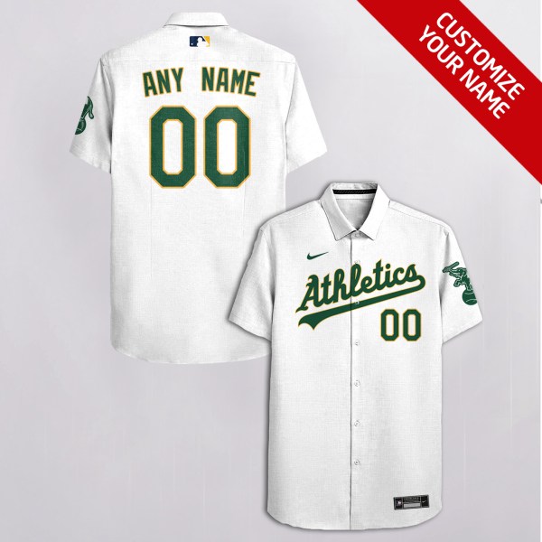 Oakland Athletics NFL White Personalized Hawaiian Shirt