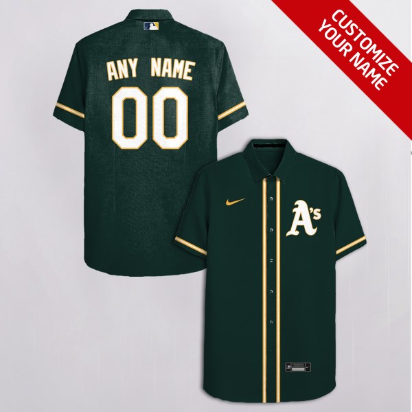 Oakland Athletics NFL Dark Green Personalized Hawaiian Shirt