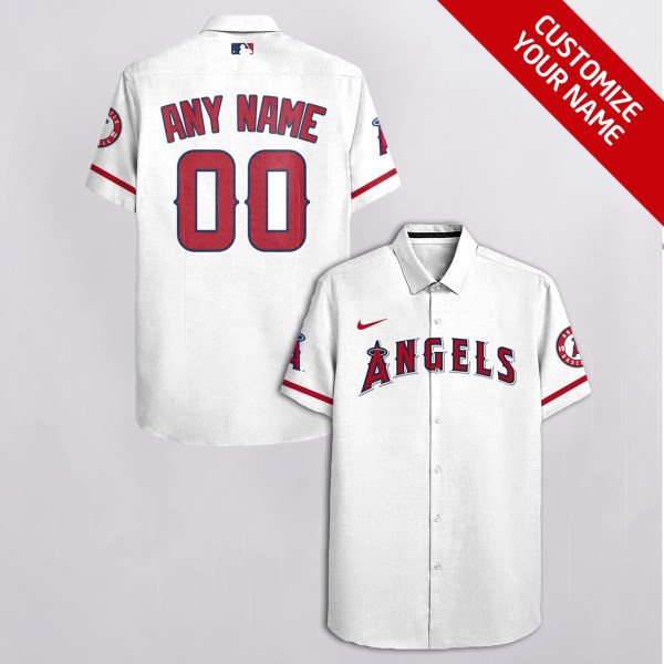 Los Angeles Angels NFL White Personalized Hawaiian Shirt