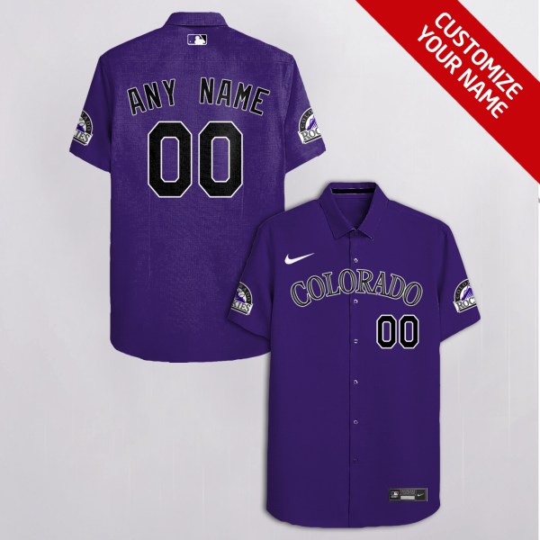 Colorado Rockies NFL Purple Personalized Hawaiian Shirt