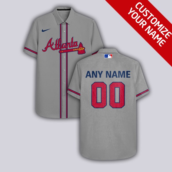 Atlanta Braves MLB Personalized Gray Hawaiian Shirt