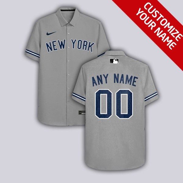 New York Yankees NFL Grey Personalized Hawaiian Shirt