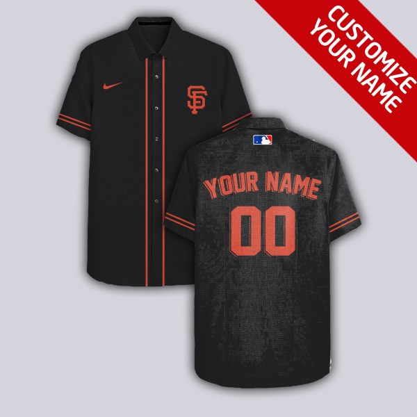 NFL San Francisco Giants Black Personalized Hawaiian Shirt