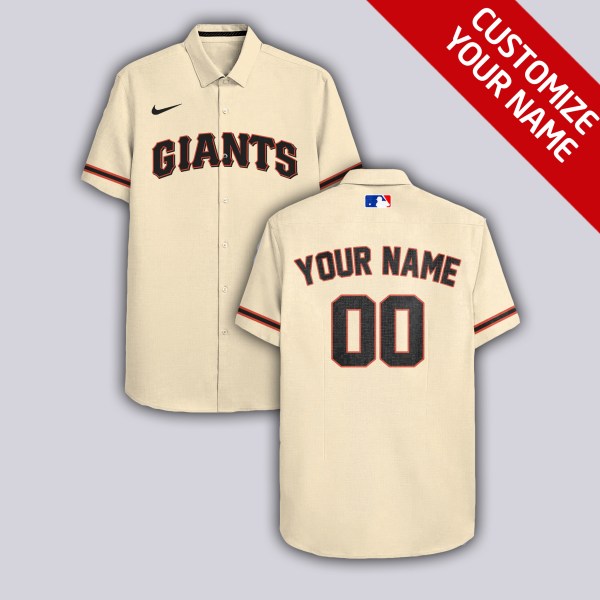 San Francisco Giants NFL Cream Personalized Hawaiian Shirt
