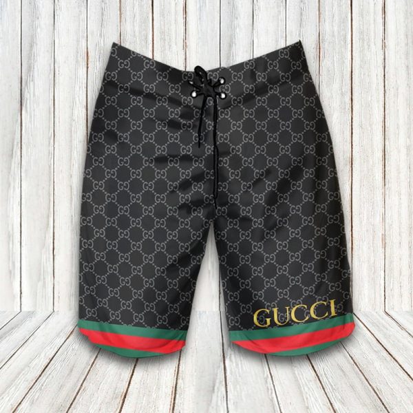 Gucci monogram black snake hawaiian shirt and short