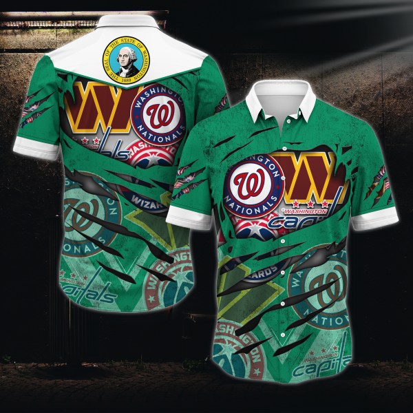 Washington Commanders Washington Nationals Washington Capitals Washington Wizards Summer 2022 Hawaiian Shirt