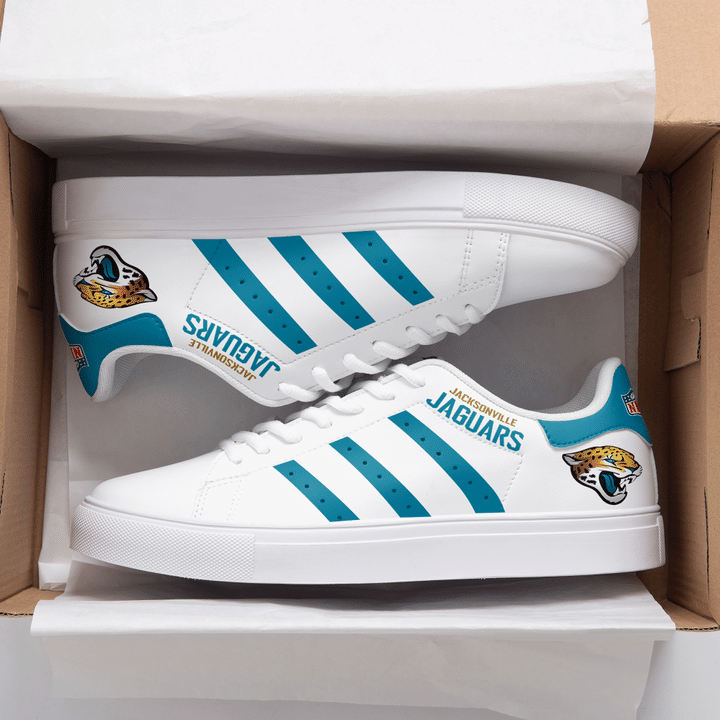 Jacksonville Jaguars NFL White And Navy Stan Smith Low Top Shoes