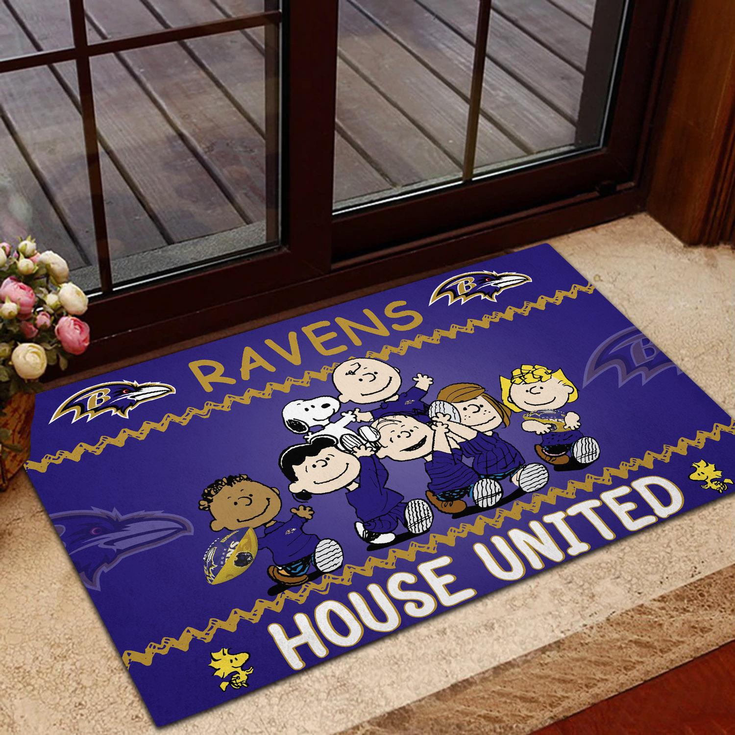 Baltimore Ravens Peanuts House United Doormat