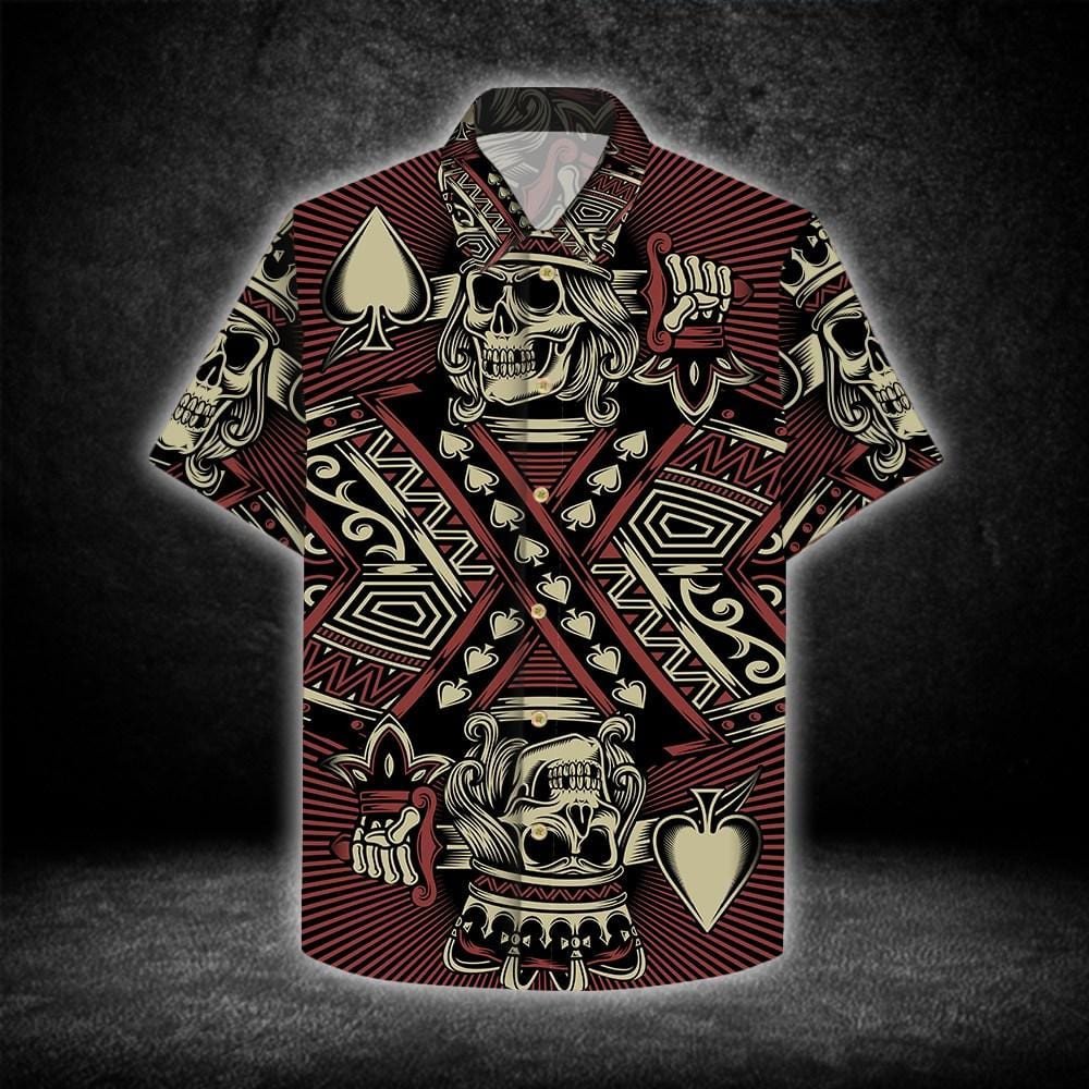 Gamble Ace King Skull Poker Gothic Hawaiian Shirts
