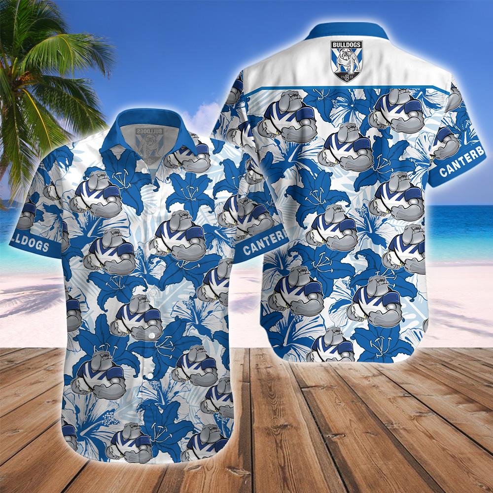 CB Bulldogs NRL 2020 Hawaiian Shirt Button Up Polo T Shirt Sizes S-5XL! 